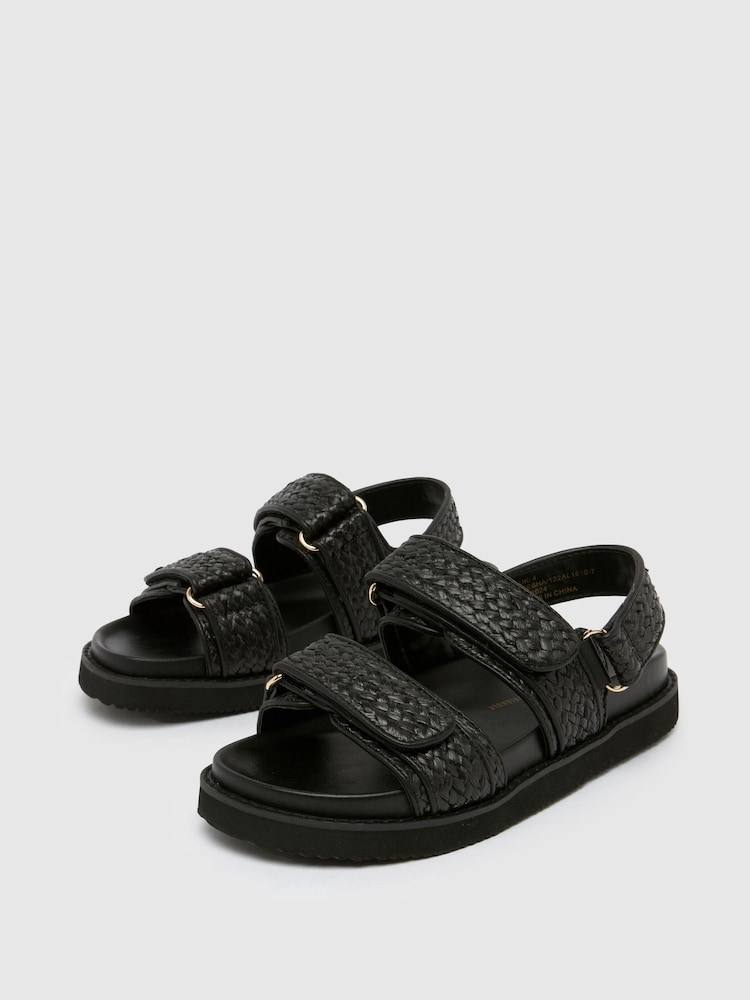 Schuh Tiesha Footbed Black Sandals - Image 3 of 4