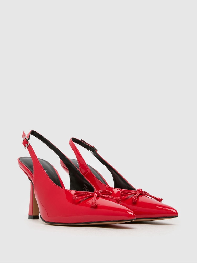 Красный - Туфли-лодочки с ремешком через пятку и бантом Schuh ec Suki - Image 2 of 4
