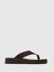 Коричневый - Schuh Tanisha Toe Post черный сандалии - Image 1 of 4