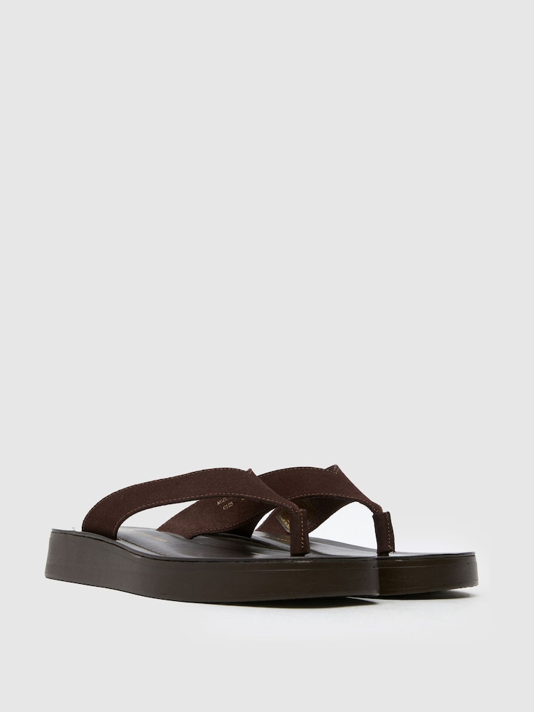 Коричневый - Schuh Tanisha Toe Post черный сандалии - Image 2 of 4