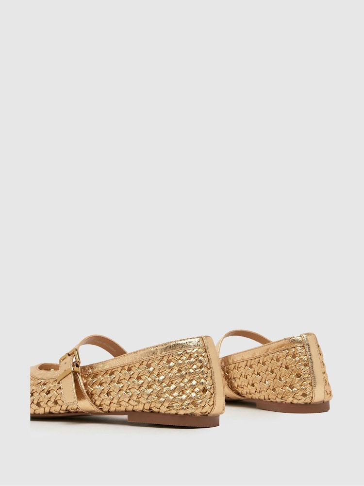 Schuh Lexie Woven Black Ballerinas - Image 4 of 4
