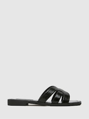 Schuh Trisha Flat Mule Black Sandals - Image 1 of 4