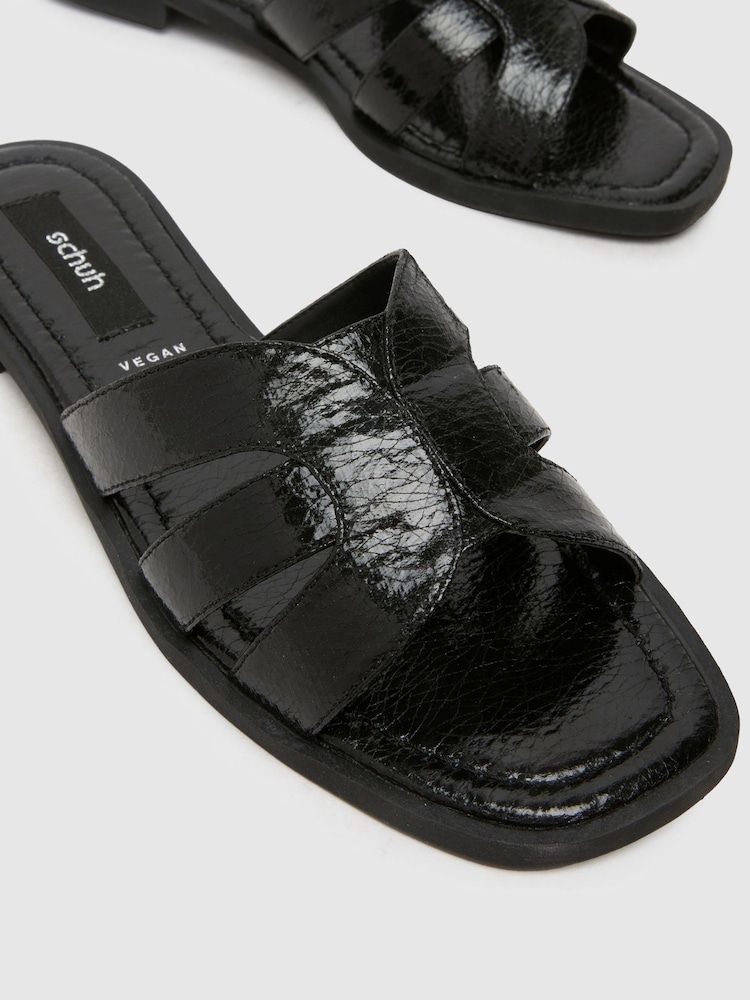 Schuh Trisha Flat Mule Black Sandals - Image 4 of 4