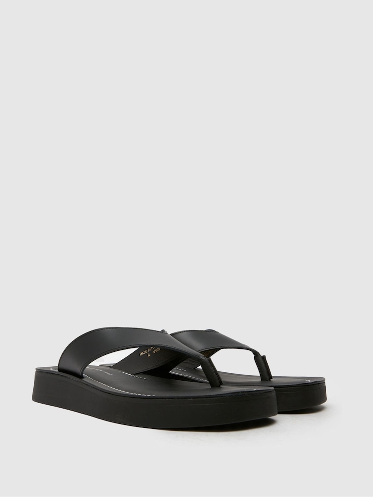 Черный - Schuh Tanisha Toe Post черный сандалии - Image 2 of 4