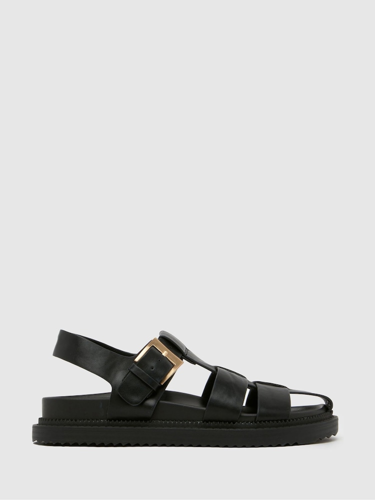 Schuh EC Taria Fisherman Black Sandals - Image 1 of 4