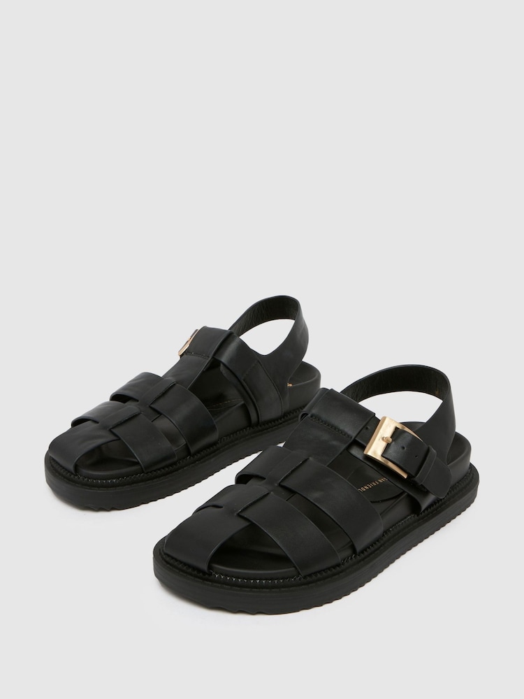 Schuh EC Taria Fisherman Black Sandals - Image 2 of 4