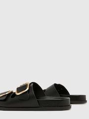Schuh Tylee Leather Buckle Footbead Beige Sandals - Image 4 of 4