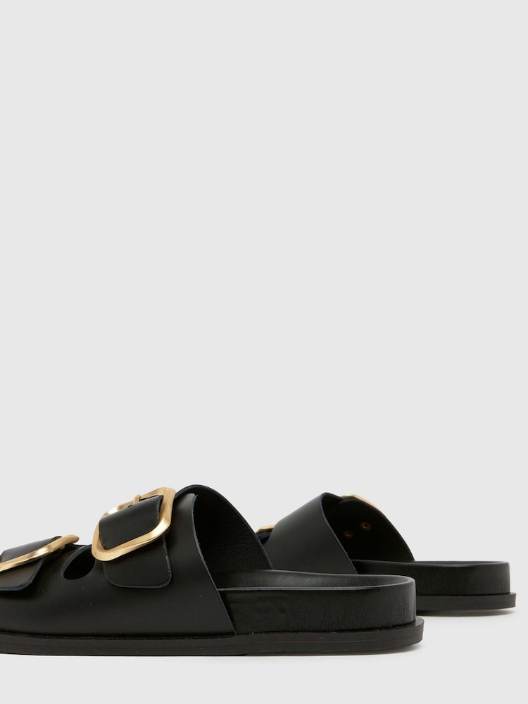 Schuh Tylee Leather Buckle Footbead Sandals - Image 4 of 4 Schuh Tylee Leather Buckle Footbead Sandals - Image 4 of 4