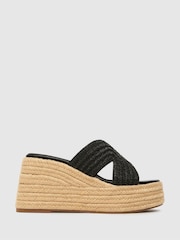Schuh Valeta Raffia Wedge Sandals - Image 1 of 4