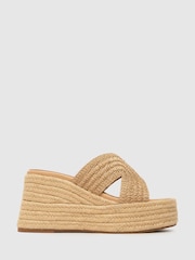 Schuh Valeta Raffia Wedge Sandals - Image 1 of 4