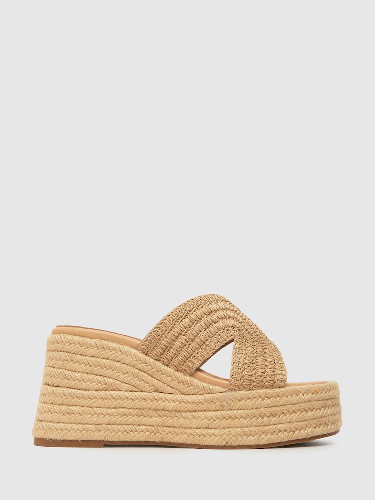 Schuh Valeta Raffia Wedge Sandals - Image 1 of 4