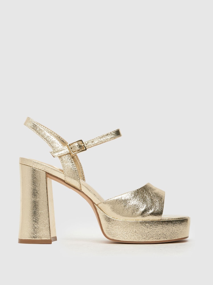 Schuh zlata (barva); zlato Sabina Heeled Platform čevlji - Slika 1 iz 4