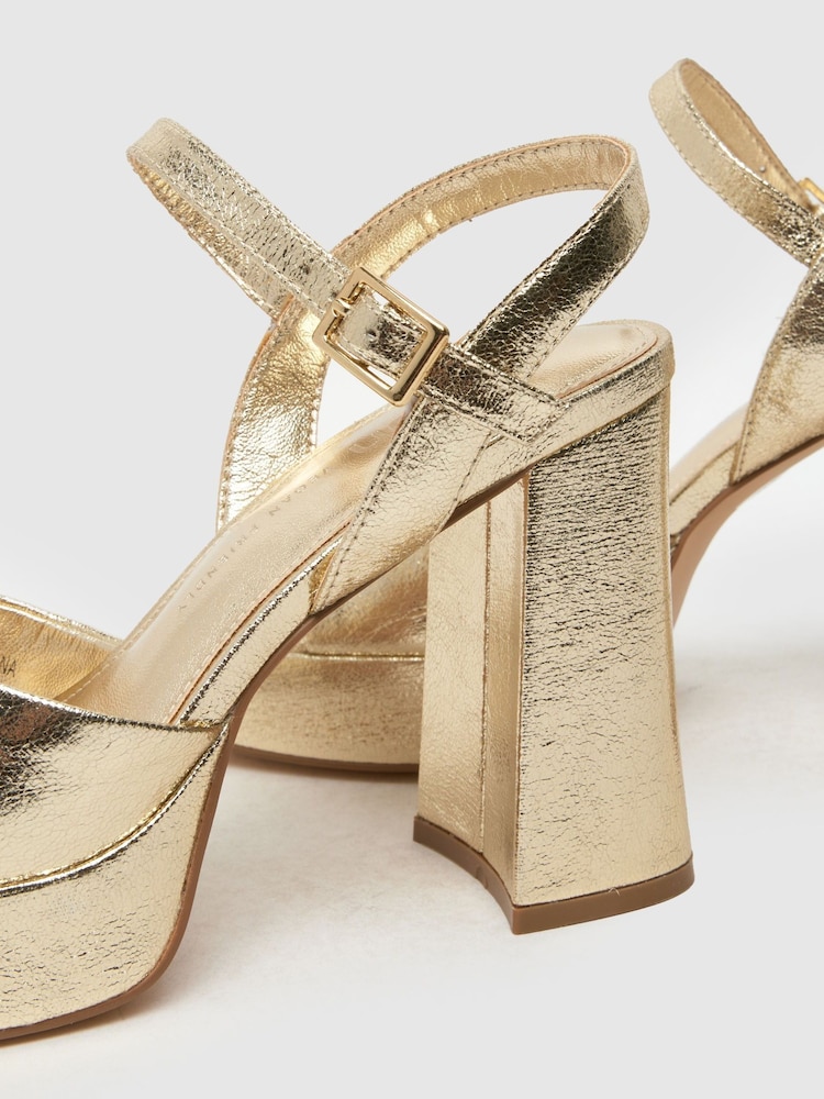 Schuh zlata (barva); zlato Sabina Heeled Platform čevlji - Slika 4 iz 4