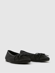 Schuh WF Leilani Ruched Black Ballerinas - Image 2 of 4