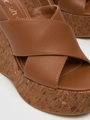 Schuh Valentina Cork Wedge Black Sandals - Image 3 of 4