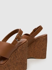 Schuh Valentina Cork Wedge Black Sandals - Image 4 of 4