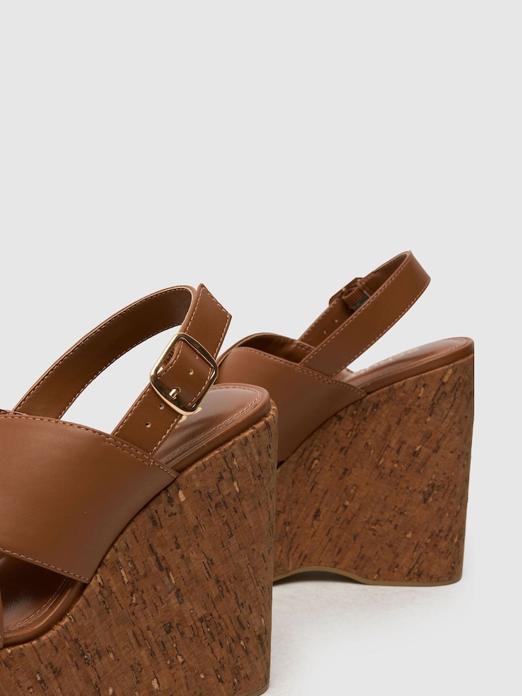 Schuh Valentina Cork Wedge Black Sandals - Image 4 of 4
