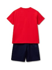 Benetton Boys Logo 100% Cotton T-Shirt and Shorts Set - Image 2 of 3