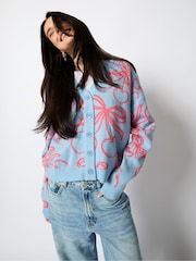 Skinnydip Cherry Bow Knitted Cardigan - Image 1 of 4