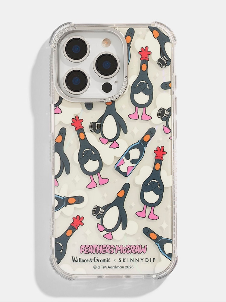 Skinnydip x Wallace & Gromit Black Feathers Repeat Shock iPhone 16 Pro Max Case - Image 1 of 4