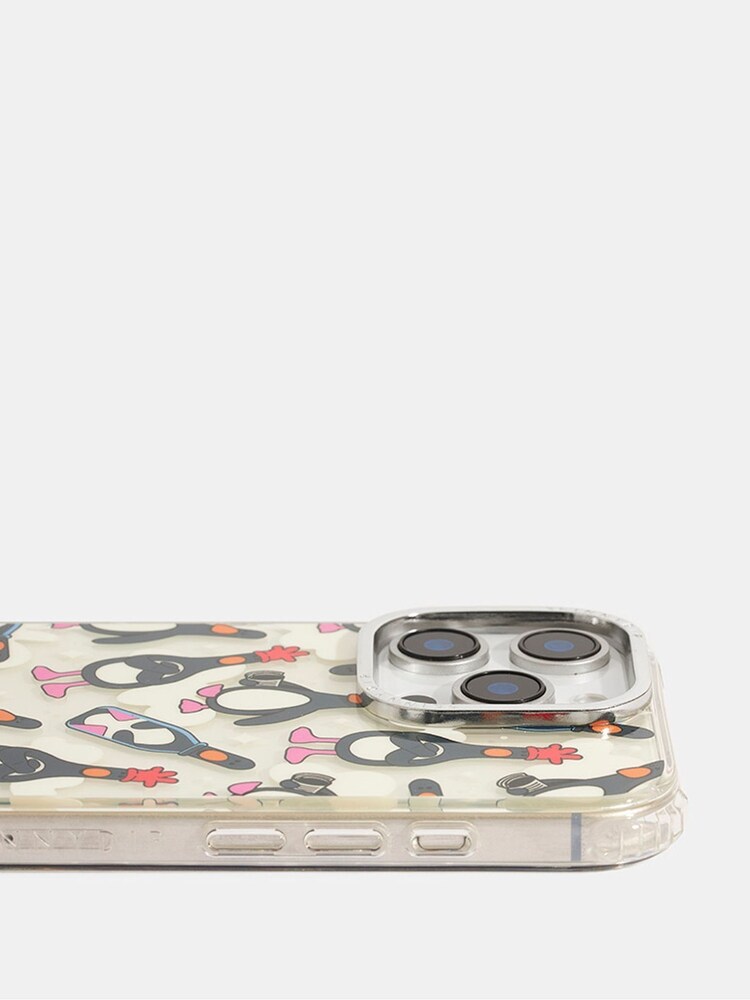 Skinnydip x Wallace & Gromit Black Feathers Repeat Shock iPhone 16 Pro Max Case - Image 2 of 4