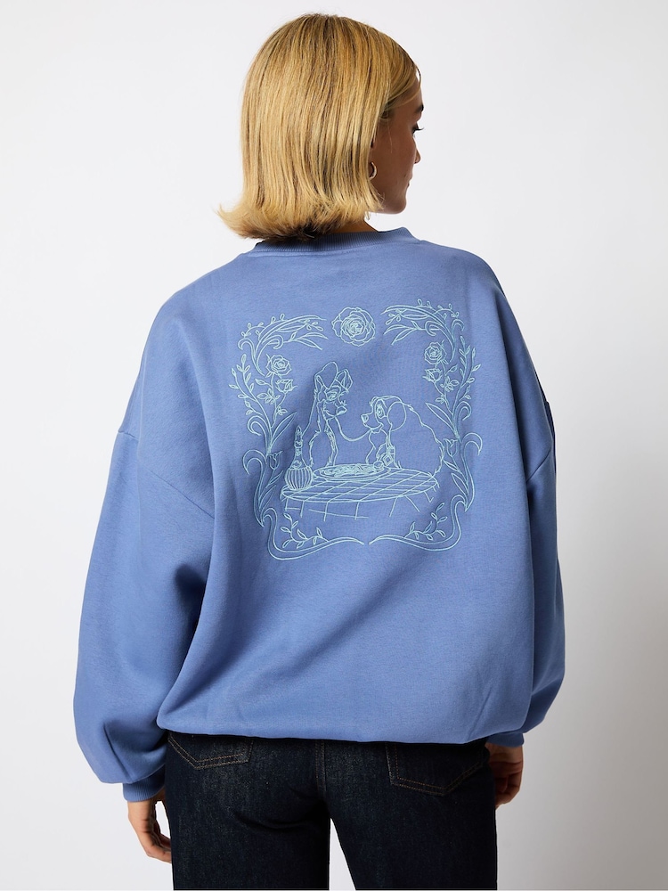 Skinnydip Blue Disney Lady in The Tramp Timeless Love Vintage Sweatshirt - Image 3 of 4