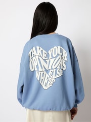 Skinnydip Blue Take Your Opinions Elsewhere Sweatshirt - Image 2 of 4