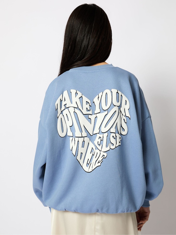 Skinnydip Blue Take Your Opinions Elsewhere Sweatshirt - Image 2 of 4