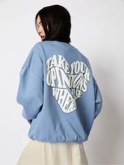 Skinnydip Blue Take Your Opinions Elsewhere Sweatshirt - Image 4 of 4