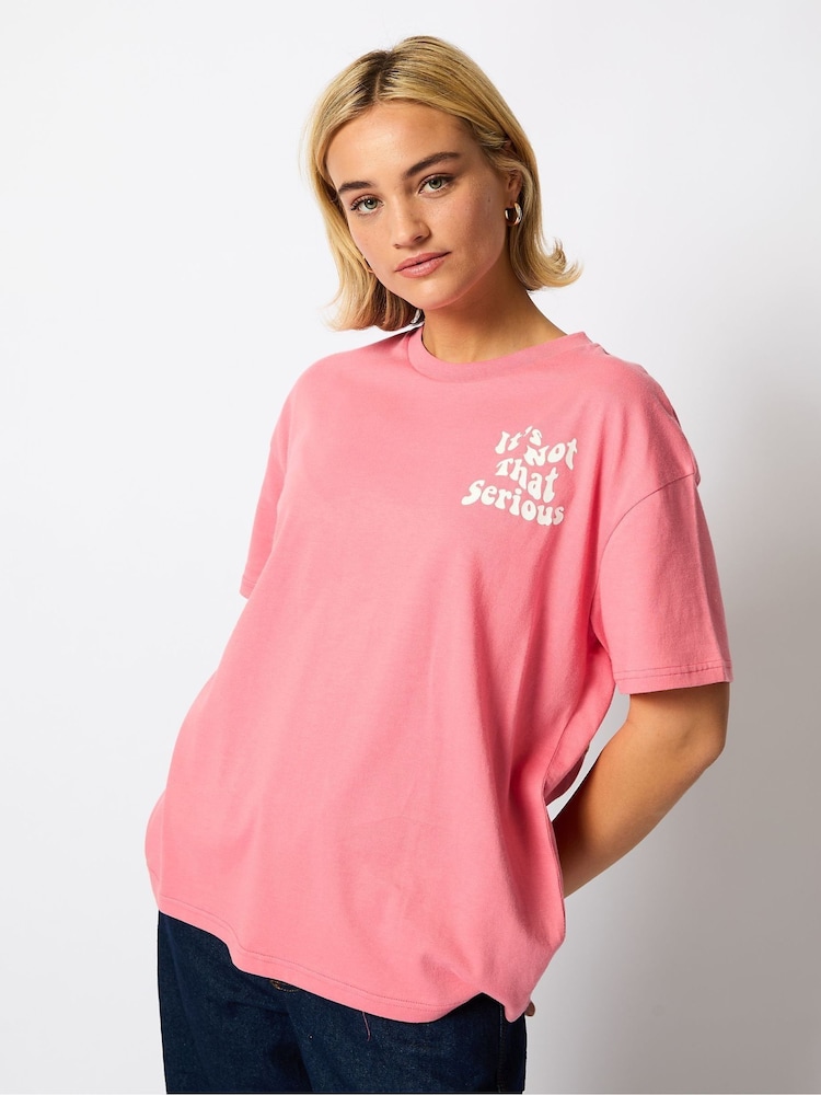 Skinnydip Pink Its Not That Serious T-Shirt - Image 1 of 4