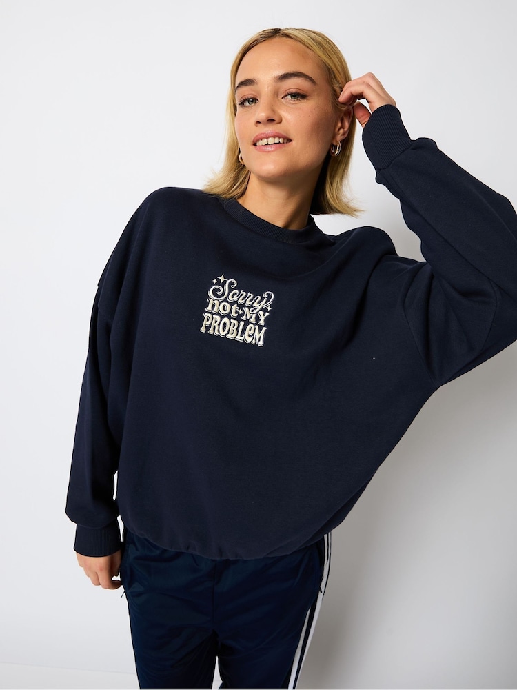 Skinnydip Blue Sorry Not My Problem Sweatshirt - Image 3 of 5