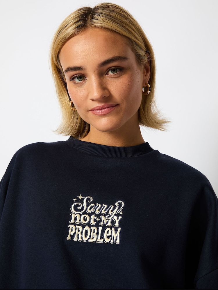 Skinnydip Blue Sorry Not My Problem Sweatshirt - Image 5 of 5