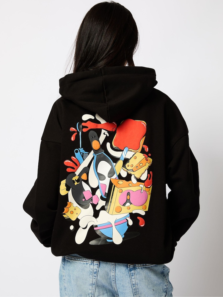 Aardman x Skinnydip Black Feathers Hoodie - Image 1 of 4 Aardman x Skinnydip Black Feathers Hoodie - Image 1 of 4