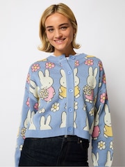 Miffy x Skinnydip Blue Flower Knitted Cardigan - Image 1 of 5