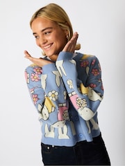 Miffy x Skinnydip Blue Flower Knitted Cardigan - Image 4 of 5