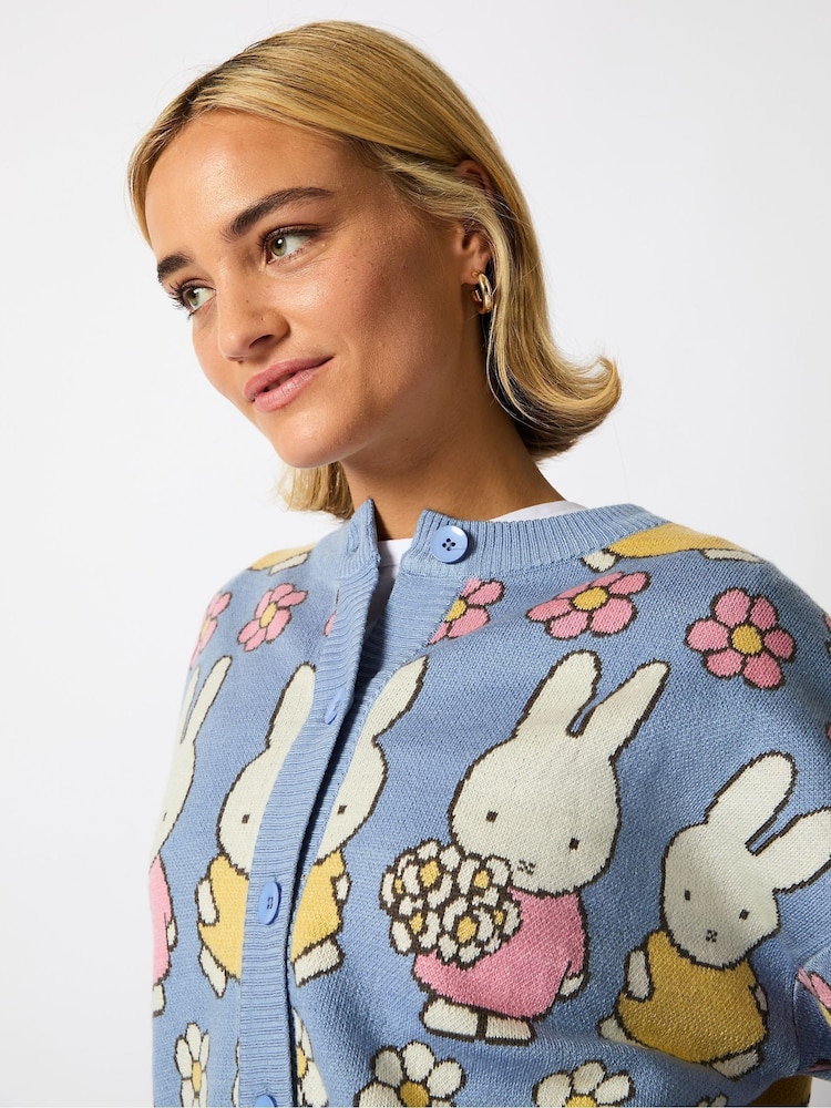 Miffy x Skinnydip Blue Flower Knitted Cardigan - Image 5 of 5