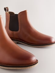 Tan Brown Wide Fit (G) Leather Chelsea Boots - Image 4 of 5