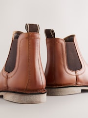 Tan Brown Wide Fit (G) Leather Chelsea Boots - Image 5 of 5
