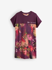 B by Ted Baker Aubergine Purple Floral Print Night T-Shirt - Image 1 of 4