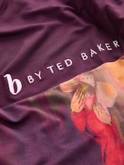 B by Ted Baker Aubergine Purple Floral Print Night T-Shirt - Image 2 of 4