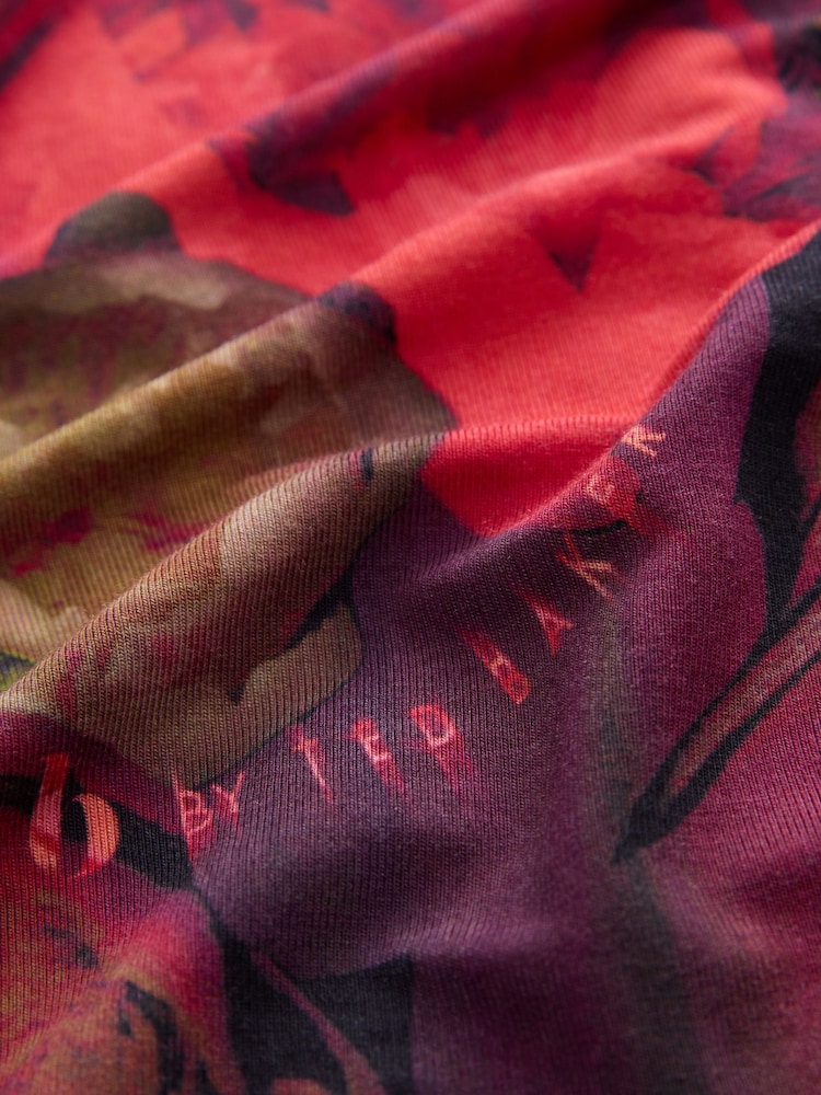 B by Ted Baker Aubergine Purple Floral Print Night T-Shirt - Image 4 of 4