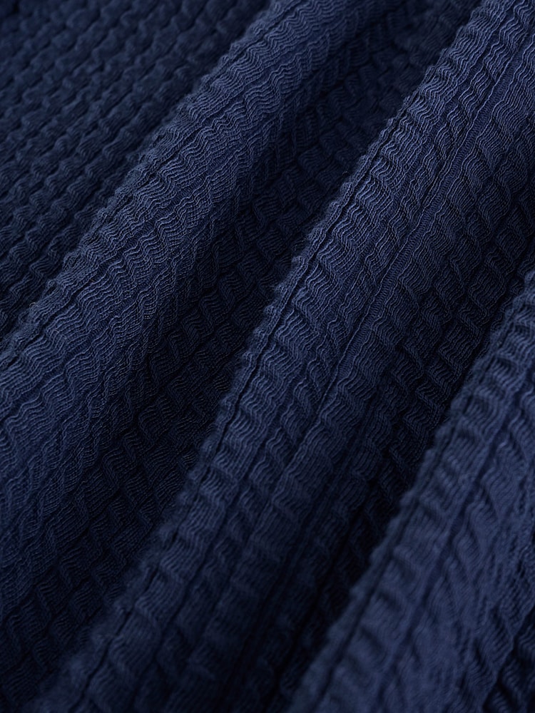 B by Ted Baker Navy Crinkle Texture Wide Leg Trousers - Image 10 of 10