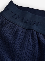 B by Ted Baker Navy Crinkle Texture Wide Leg Trousers - Image 9 of 10