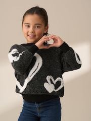 Angel & Rocket Black Zara Heart Jumper - Image 1 of 8