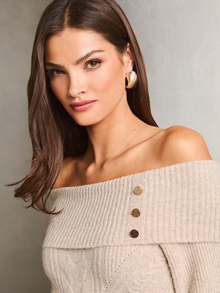 Lipsy Eyelash Bardot Knitted Jumper - Imagen 2 de 4