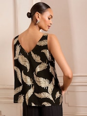 Love & Roses Black Metallic V-Neck V-Back Vest - Image 4 of 4