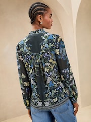 Lipsy Blue  Printed Long Sleeve Blouse - Image 4 of 4