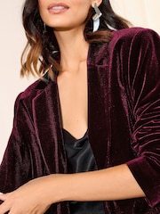 Friends Like These Red Velvet Tailored Single Breasted Co-Ord Suit Blazer - Image 2 of 4