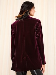 Friends Like These Red Velvet Tailored Single Breasted Co-Ord Suit Blazer - Image 4 of 4