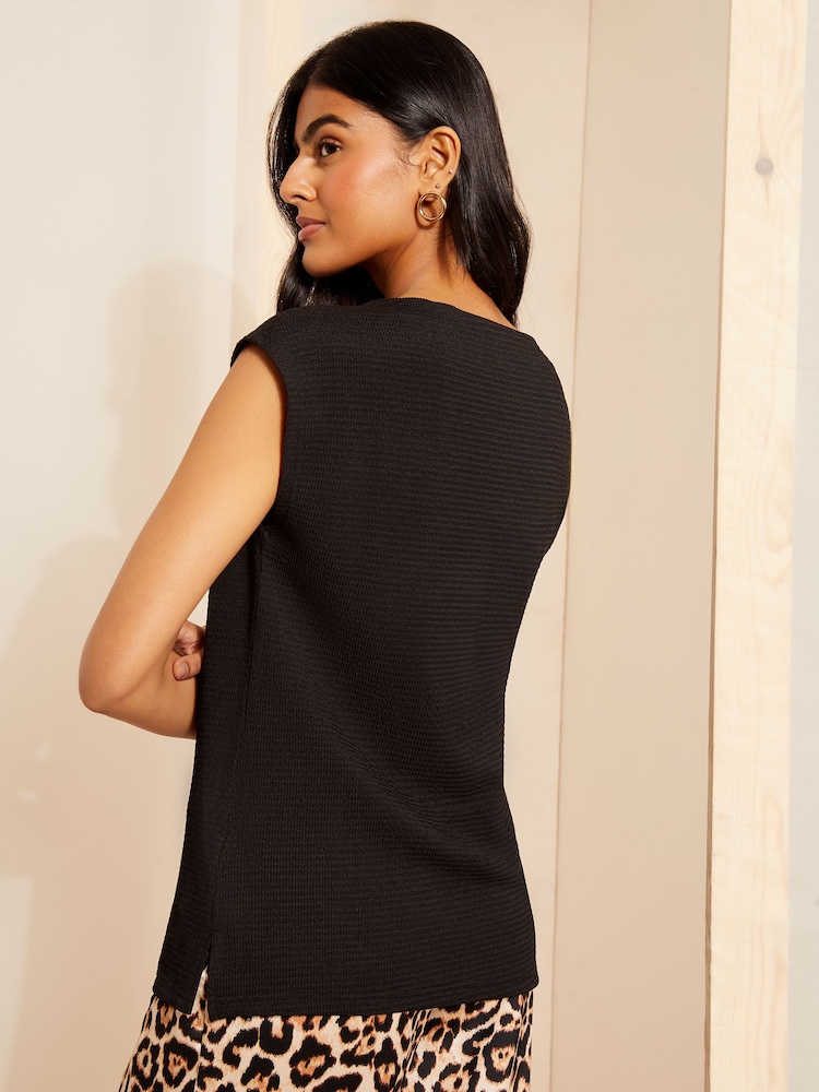 Friends Like These Black Short Sleeve Textured T-Shirt - Image 3 of 3 Friends Like These Black Short Sleeve Textured T-Shirt - Image 3 of 3